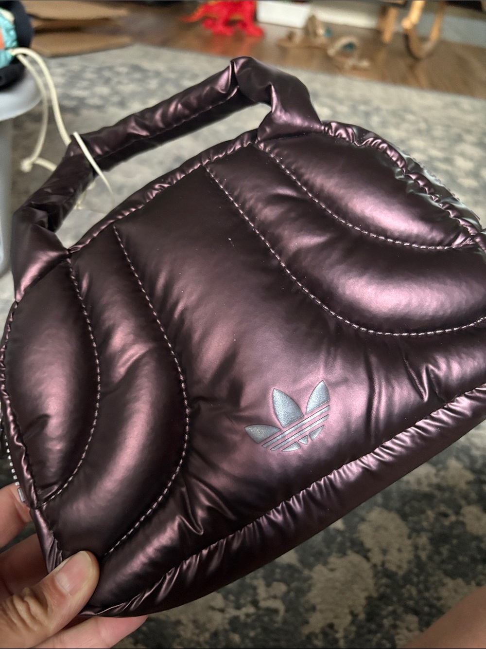 adidas Originals Metallic Mini Bowling Bag glossy aurora metallic maroon